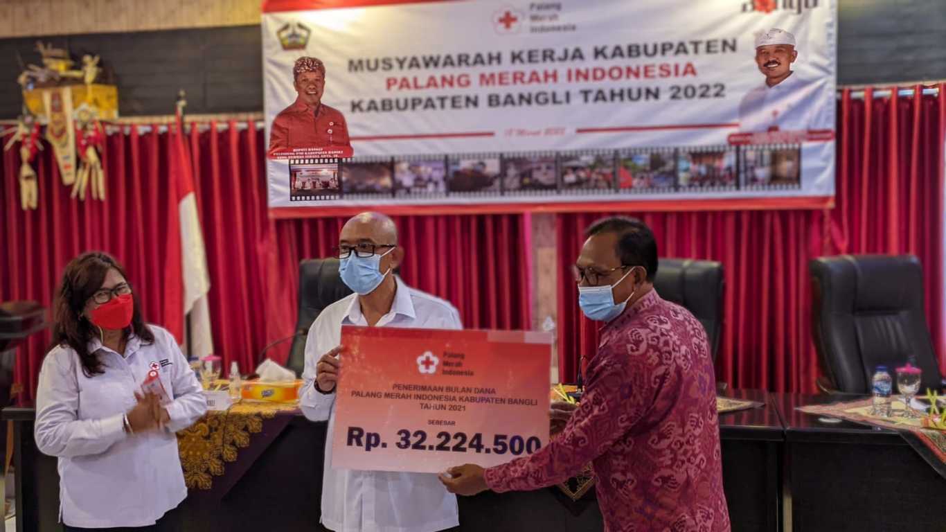 Wakil Bupati Wayan Diar Buka Mukerkab PMI Kabupaten Bangli Tahun 2022
