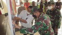 Tindak Lanjut Instruksi Mendagri, Danrem Wira Satya Pantau Langsung Posko PPKM Mikro di Desa Sanur Kaja PPKM Mikro