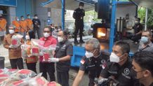 BNNP Bali Musnahkan Barang Bukti Narkotika Jenis Ganja dan Sabu Munaskah Barang Bukti