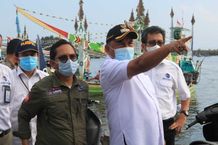 Bahas Penataan Ruang Laut dan Kawasan Pesisir, Kemenko Kemaritiman dan Investasi Kunjungi Jembrana Abrasi
