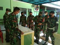 BNNP Bali Sosialisasi P4GN Dan Gelar Tes Urine di Kodim Tabanan Tes Urine