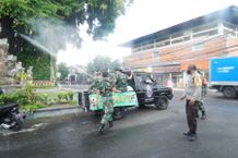 TNI-Polri Gandeng Komunitas Eco Enzyme Nusantara Lakukan Penyemprotan di Peliatan-Ubud Semprot
