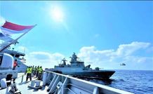 KRI Sultan Iskandar Muda Latihan Bersama Kapal Perang Jerman di Laut Mediterania KRI