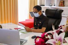 Wabup Suiasa Ikuti Pembukaan Rakornas Pengendalian Inflasi Tahun 2021 Suiasa