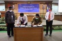 Unud Jadi Tuan Rumah Rapat Forum Pimpinan Perguruan Tinggi Bali dan Dirangkaikan Penandatanganan MoU dengan APTISI Bali MoU