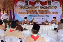 Wabup Ipat Buka Muslub Pramuka Jembrana 2021 Munas Pramuka