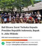 Forum Bali Bangkit Keluarkan Petisi, Minta Presiden Jokowi Hapus Kebijakan Karantina Bagi Wisman Petisi