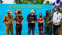 Bersama Dandim, Bupati Tamba Resmikan Pompa Hidram Pompa