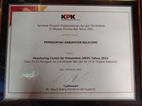 Buleleng Raih Peringkat Tiga Terbaik di Bali MCP Korsupgah Korupsi KPK RI Tahun 2021 KPK