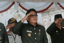 Bupati Giri Prasta Hadiri Apel dan Acara Syukuran HUT Ke-76 Bhayangkara Bupati Nyoman Giri Prasta