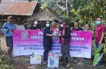Antisipasi PMK, FKH Unud Gelar Bimtek Biosekuriti Dan Bantuan Desinfektan Bagi Peternak Sapi Di Desa Petak fkh unud