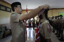 Pelantikan dan Pelepasan Jamnas Pramuka Kwarcab Badung 2022 Kadisdikpora Kabupaten Badung