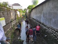 Antisipasi Musim Penghujan, Desa Sumerta Kaja Bersih Sungai Lewat Program PKTD giat bersih