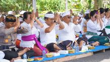 Ikuti Upacara Tawur Kesanga, Bupati Tamba Ajak Umat Sedarma Laksanakan Catur Brata Penyepian Upacara Tawur Kesanga