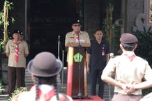 Bupati Sanjaya Lepas Kontingen Kwarcab Pramuka Kabupaten Tabanan Lepas Kontigen Tabanan