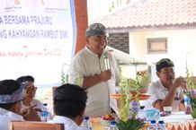 Bupati Tamba Hadiri Dharma Santhi Nyepi Caka 1945 di Pura Luhur Rambut Siwi Dharma Santhi
