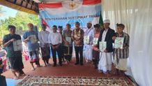 Mewakili Bupati, Sekda Bangli Terima Kunjungan Menteri ATR/BPN Sertifikat Tanah