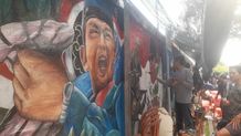 14 Tim Antusias Ikuti Lomba Mural Kelurahan Pemecutan di Eks Pasar Loak Gunung Agung Lomba Mural