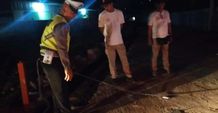 Tabrak Pagar Pembatas Jalan di Desa Kaliasem, Pemotor Luka-luka TKP