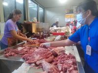 Identik Dengan Nampah Jelang Galungan, Distan Kota Denpasar Gelar Pemeriksaan Pastikan Daging Babi Aman dan Layak Konsumsi Pengecakan Daging Babi