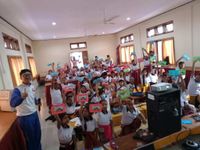 Pasraman Anak Sekolah Dasar Diisi Edukasi #Cari_Aman Saat ke Sekolah Pasraman