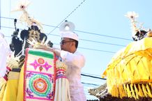 Wali Kota Jaya Negara Mendem Pedagingan Serangkaian Karya di Pura Pasek Gelgel Pegatepan Padangsambian Karya Tawur Wrespati Kalpa Madya
