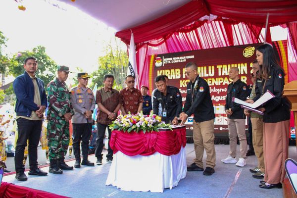 Serah Terima Kirab Bendera Partai Politik