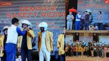 Gandeng Polda Bali dan Jasa Raharja, Astra Motor Gelar Seminar Safety Riding Undiknas safety riding undiknas