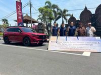 Honda Serah Terima Bantuan Revitalisasi Marka Jalan dan Rambu Lalu Lintas di Alun-Alun Bangli CSR HPM