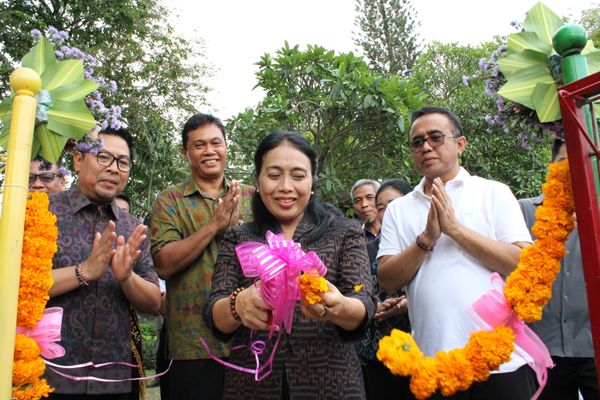 Meresmikan Fasilitas Permainan Anak