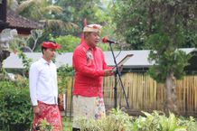 Bupati Bangli Pimpin Apel Peringatan Gugurnya Kapten TNI A.A Gede Anom Mudita di Tugu Pahlawan Penglipuran Pahlawan