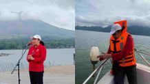Serangkaian Hari Ibu, TP. PKK Kabupaten Bangli Tuangkan Puluhan Ton Cairan Eco Enzyme di Danau Batur Danau Batur