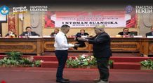 I Nyoman Suandika dengan Disertasi ‘Hakikat Kekuatan Hukum Tetap Putusan Mahkamah Konstitusi’ Unud