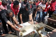 Wujud Syukur, Bupati Sanjaya Bersama Jajaran Tebar Ikan di Kolam Padmasana Kantor Bupati Tabanan Tebar Ikan