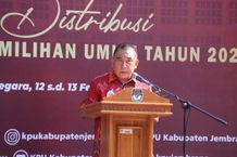 Serukan Pemilu Damai, Bupati Tamba Lepas Distribusi Logistik Pemilu Tahun 2024 Pemilu