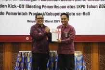 Bupati Tabanan Hadiri Penyerahan LKPD Unaudited Kepada BPK RI Perwakilan Provinsi Bali LKPD