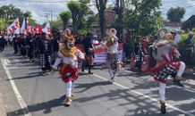 Dana-Swadi Daftar di KPU Karangasem, Diiringi Lima Hanoman dan Puluhan Seka Baleganjur Dana Swadi