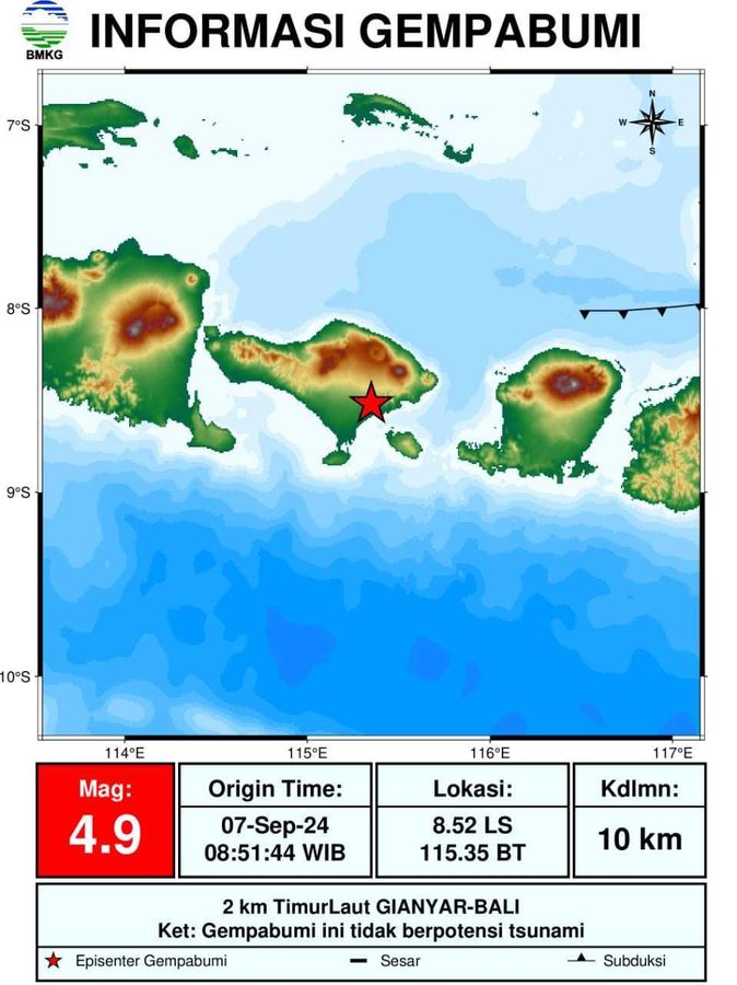 BaliPortalNews_ Gempa Gianyar Gempa Gianyar