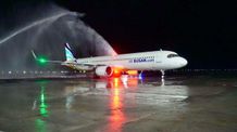 Air Busan Mendarat Perdana di Bandara I Gusti Ngurah Rai Air Busan Korea Selatan