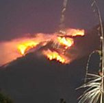 Kebakaran Hutan di Lereng Barat Gunung Agung Karangasem Kebakaran