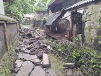 Banjir Terjang Desa Gegelang, Tembok Penyengker Roboh dan Warga Kehilangan Ternak Banjir