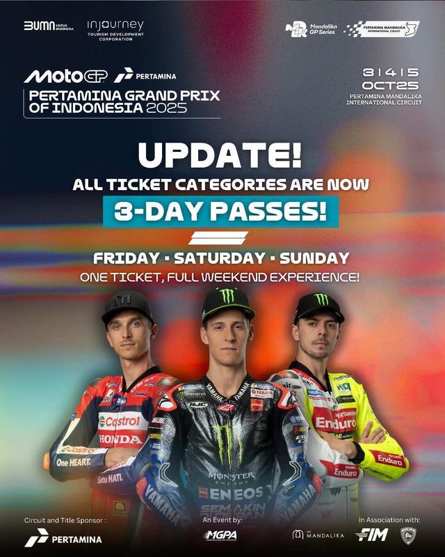 Kesempatan Terbaik, Tiket IndonesianGP 2025 Early Bird Tersedia!
