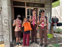 Kwarcab Badung Bagikan Sembako dan Dukung Kelancaran Arus Mudik Pramuka Badung