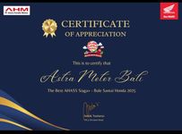 Astra Motor Bali Raih Penghargaan AHASS Siaga+ Terbaik di Bale Santai Honda 2025 Siaga