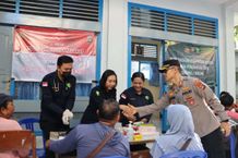 Hari Bhayangkara ke-79, Polres Karangasem Gelar Cek Kesehatan Gratis untuk Ojol dan Warga Cek Kesehatan