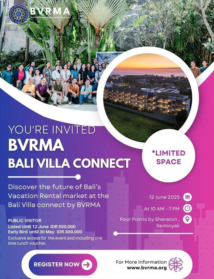 BVRMA menggelar Bali Villa Connect 2025 pada 12 Juni di Seminyak untuk mempertemukan profesional vila dan mendorong pertumbuhan bisnis vacation rental.
