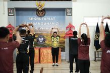 Bangun Kekompakan dan Kesolidan, ASN dan CASN Lapas Tabanan Senam Bersama Senam
