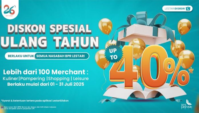 BPR Lestari Bali Rayakan HUT ke-26, Nasabah Kebanjiran Diskon Spesial!