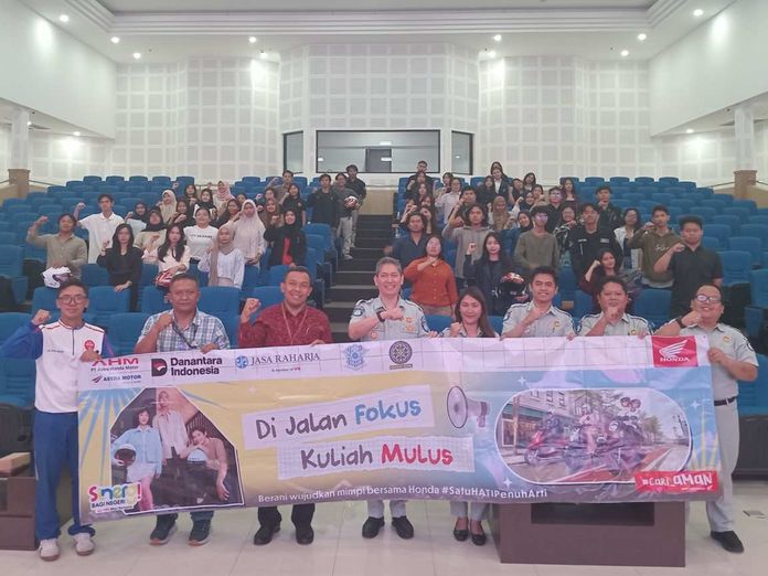 Astra Motor Bali, Polda Bali, dan Jasa Raharja Edukasi Mahasiswa Unud tentang Keselamatan Berkendara