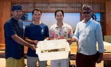 Nakula Luncurkan Pilot Project Keberlanjutan di Amarta Beach Retreat Tabanan (dari kiri ke kanan): I Gede Wayan Adinata (GM Nakula), Fredric Tanuwijoyo (Co-founder & CEO Z Bio), Christian Sunjoto (CEO Nakula), dan I Wayan Wirata (Sekretaris Desa Tibubiu).